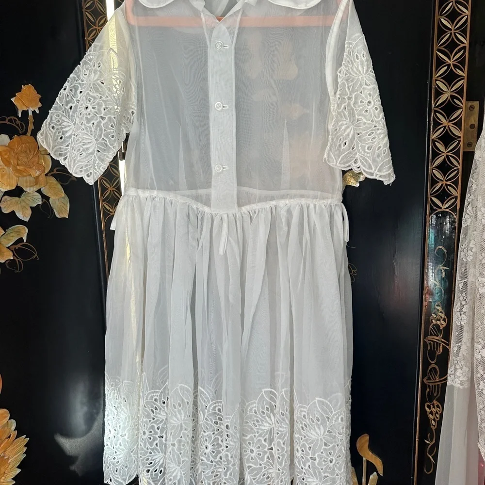Vintage White Lace Kids Dress